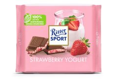 Ritter Sport Strawberry Yogurt - Çilek Parçacıklı ve Yağsız Yoğurt ve Çilekli Krema Dolgulu Sütlü Çikolata 100 g