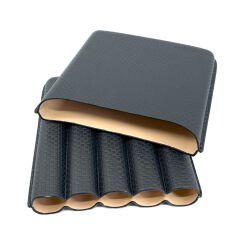 Parmida Deri Puro Kılıfı/Seyahat Humidoru Beşli - Siyah