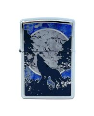 Zippo Wolf Moon Tree - High Polish Chrome Dizayn Çakmak