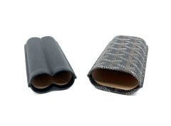 Parmida Deri Puro Kılıfı/Seyahat Humidoru İkili - Siyah (Desenli)