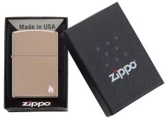 Zippo High Polish Rose Gold Flame Logo Dizayn Çakmak