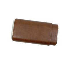 Parmida Deri Puro Kılıfı/Seyahat Humidoru İspanyol Sediri İç Kaplama - Kahverengi