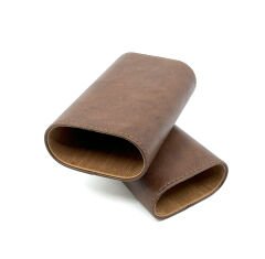 Parmida Deri Puro Kılıfı/Seyahat Humidoru İspanyol Sediri İç Kaplama - Kahverengi