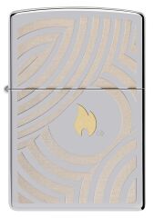Zippo Rüzgar çakmağı - Alev ve Circles Design 2 - Doldurulabilir - Hediye kutusu - Metal - ABD'de üretilmiştir