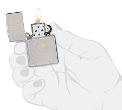 Zippo Rüzgar çakmağı - Alev ve Circles Design 2 - Doldurulabilir - Hediye kutusu - Metal - ABD'de üretilmiştir