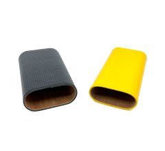 Parmida Deri Puro Kılıfı/Seyahat Humidoru İspanyol Sediri İç Kaplama - Sarı/Siyah