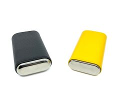 Parmida Deri Puro Kılıfı/Seyahat Humidoru İspanyol Sediri İç Kaplama - Sarı/Siyah