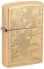 Zippo Flapping Eagle And Flag - Amerikan Kartalı Gold Dizayn Çakmak
