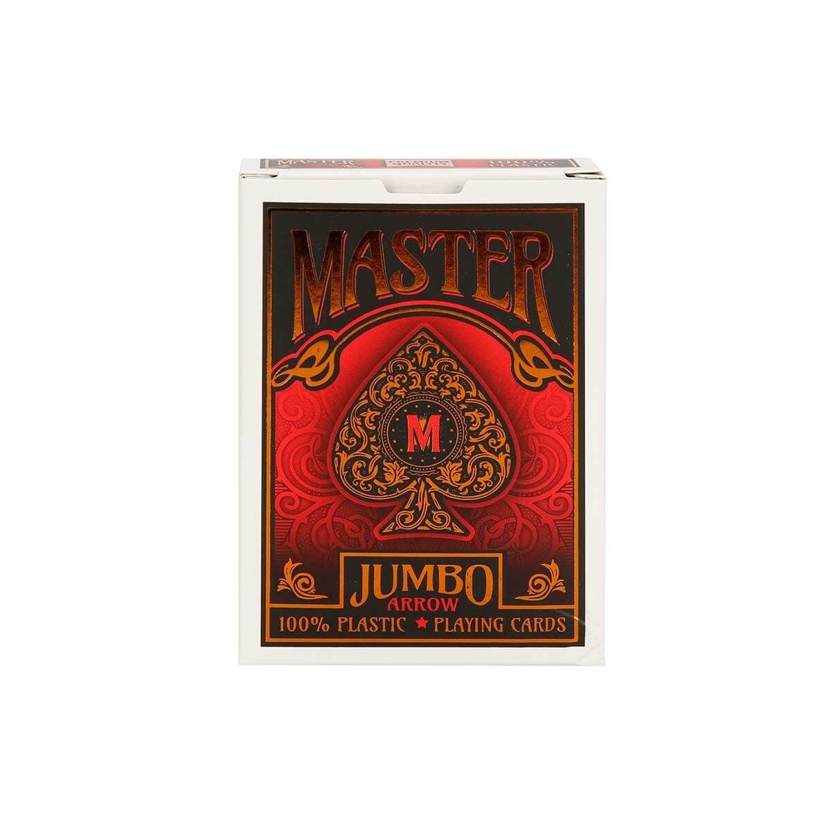 Master Games Jumbo Plastik Oyun Kartı Destesi Arrow - Kırmızı