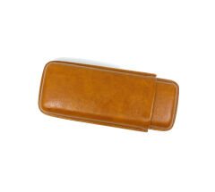 Parmida Deri Puro Kılıfı/Seyahat Humidoru İkili - Taba