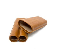 Parmida Deri Puro Kılıfı/Seyahat Humidoru İkili - Taba