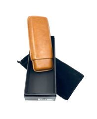 Parmida Deri Puro Kılıfı/Seyahat Humidoru İkili - Taba