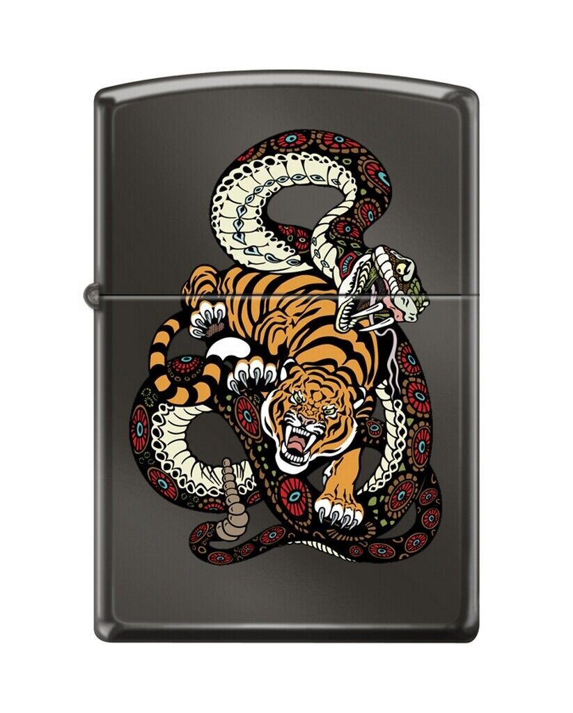 Zippo Snake And Tiger - Kaplan ve Yılan Dizayn Çakmak