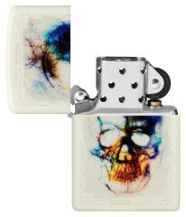 Zippo Skull Print Design Glow in The Dark Çakmak