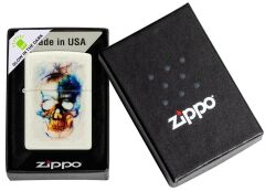 Zippo Skull Print Design Glow in The Dark Çakmak