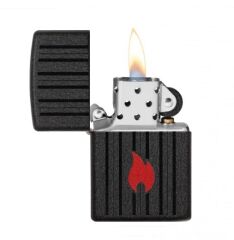 Zippo Black Crackle Flame Dizayn Çakmak