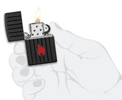 Zippo Black Crackle Flame Dizayn Çakmak