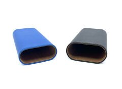 Parmida Deri Puro Kılıfı/Seyahat Humidoru İspanyol Sediri İç Kaplama - Mavi/Siyah