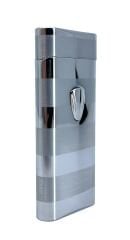 Zenit Luxury Series Çizgili Satine Gümüş Renk - Elektronik Ateşlemeli Çakmak