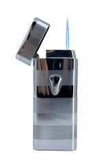 Zenit Luxury Series Çizgili Satine Gümüş Renk - Elektronik Ateşlemeli Çakmak