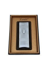 Zenit Luxury Series Çizgili Satine Gümüş Renk - Elektronik Ateşlemeli Çakmak