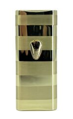 Zenit Luxury Series Çizgili Satine Gümüş Renk - Elektronik Ateşlemeli Çakmak