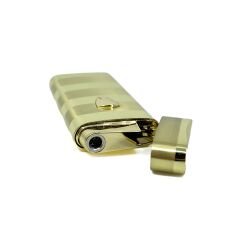 Zenit Luxury Series Çizgili Satine Gümüş Renk - Elektronik Ateşlemeli Çakmak