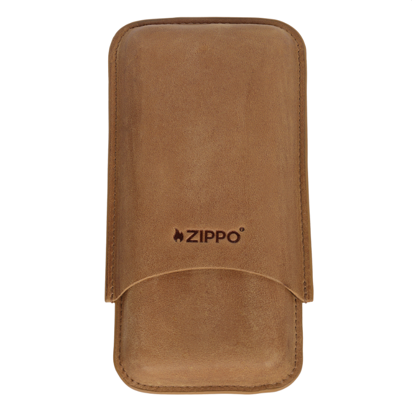 Zippo Vintage Deri Puro Kılıfı  Seyahat Humidoru - Kahverengi