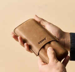 Zippo Vintage Deri Puro Kılıfı  Seyahat Humidoru - Kahverengi
