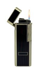 Zenit Slim Altın Serisi - Abanoz Desenli Mum Alevli Klasik Çakmak