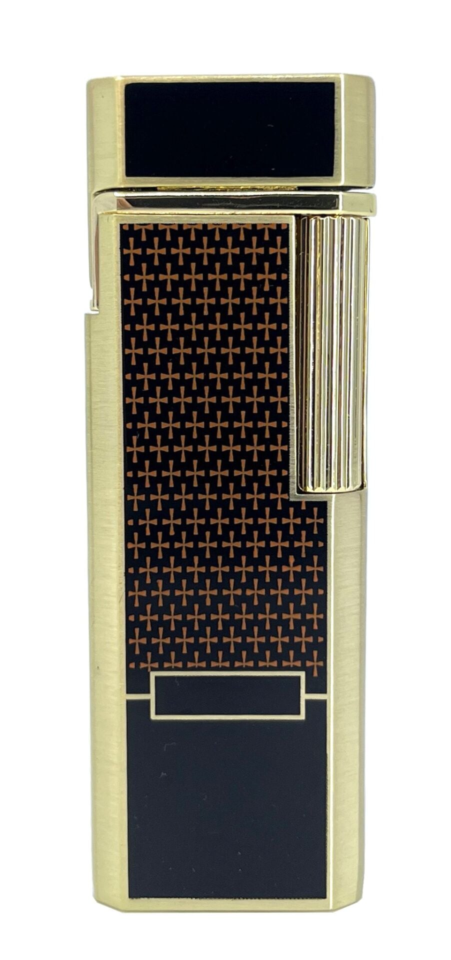 Zenit Slim Altın Serisi - Art Deco Desenli Mum Alevli Klasik Çakmak