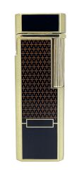 Zenit Slim Altın Serisi - Art Deco Desenli Mum Alevli Klasik Çakmak