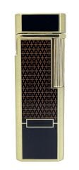 Zenit Slim Altın Serisi - Art Deco Desenli Mum Alevli Klasik Çakmak