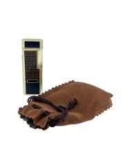 Zenit Slim Altın Serisi - Art Deco Desenli Mum Alevli Klasik Çakmak