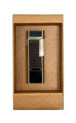 Zenit Slim Altın Serisi - Art Deco Desenli Mum Alevli Klasik Çakmak