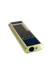 Zenit Slim Altın Serisi - Art Deco Desenli Mum Alevli Klasik Çakmak