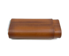 FireBird Deri Puro Kılıfı/Seyahat Humidoru ve Puro Kesici Set - Kahverengi