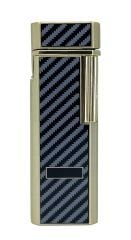 Zenit Slim Altın Serisi - Karbon Desenli Mum Alevli Klasik Çakmak