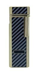 Zenit Slim Altın Serisi - Karbon Desenli Mum Alevli Klasik Çakmak