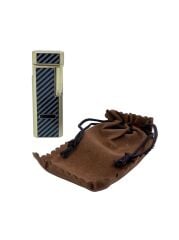 Zenit Slim Altın Serisi - Karbon Desenli Mum Alevli Klasik Çakmak