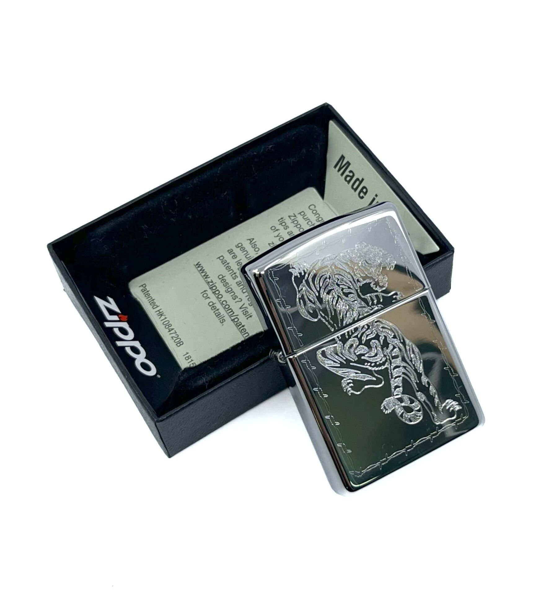 Zippo Tiger With Barbed Wire - Kaplan Dikenli Tel Dizayn Çakmak