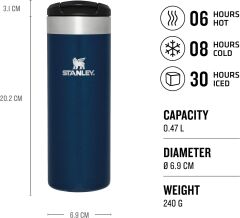 Stanley The AeroLight Transit Termos Bardak 0.47 Lt - (16 OZ) Royal Blue Metallic