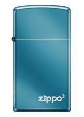 Zippo Slim Mavi Zippo Logo Corner Dizayn Çakmak