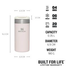 Stanley The AeroLight Transit Termos Bardak 0.35 Lt - (12 OZ) Rose Quartz Metallic