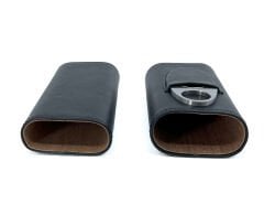 FireBird Deri Puro Kılıfı/Seyahat Humidoru ve Puro Kesici Set - Siyah
