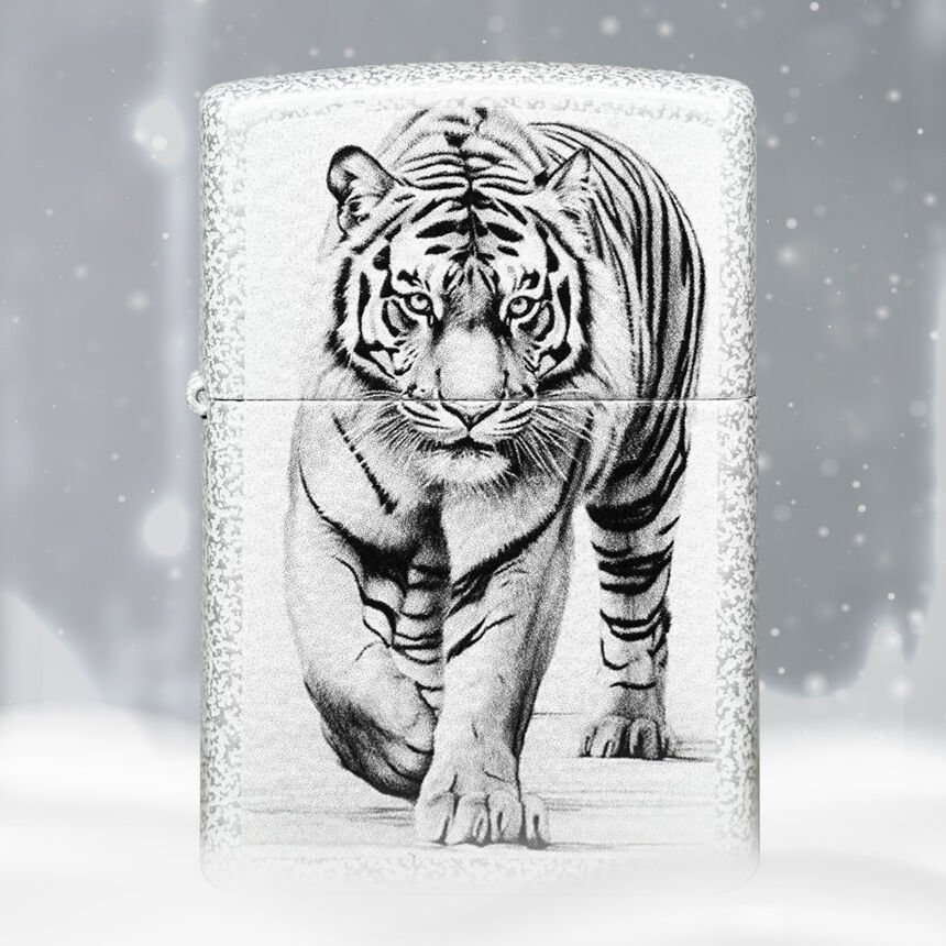 Zippo White Tiger - Beyaz Kaplan Dizayn Çakmak