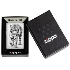 Zippo White Tiger - Beyaz Kaplan Dizayn Çakmak