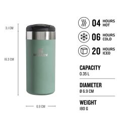 Stanley The AeroLight Transit Termos Bardak 0.35 Lt - (12 OZ) Shale Metallic
