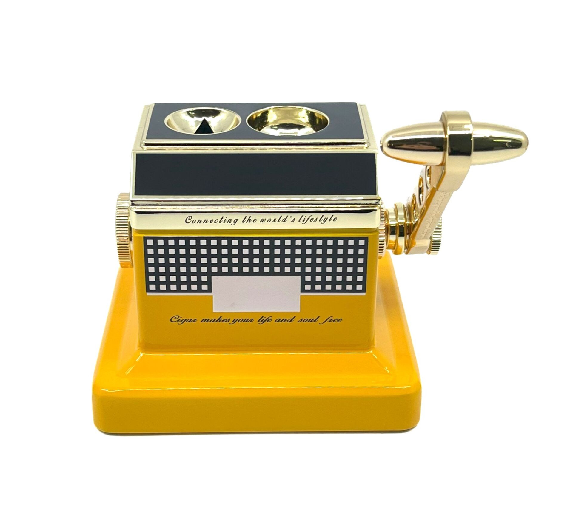 Özel Saklama Kutusunda Masa Tipi Puro Makası - Kesicisi Düz Kesim / V-Cut Kesim