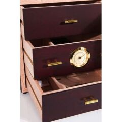 Parmida Humidor / Üç Katlı Puro Saklama Kutusu - Dark Caramel